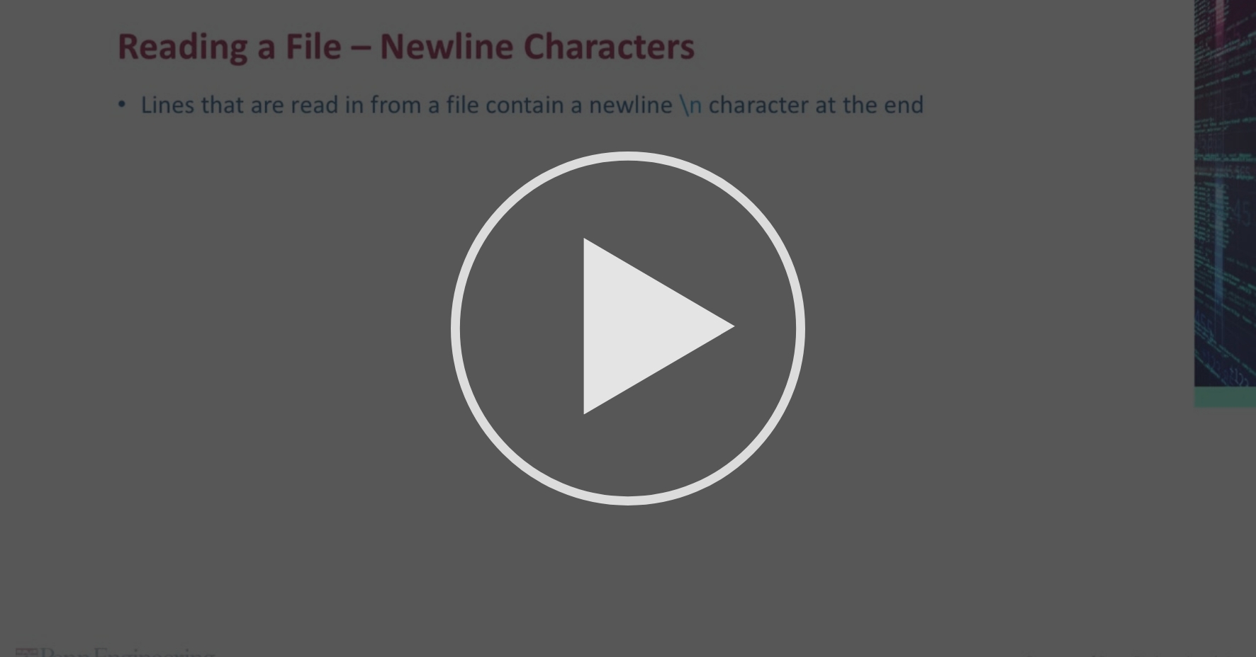 Newline characters - Module 4 : Dictionaries and Files | Coursera