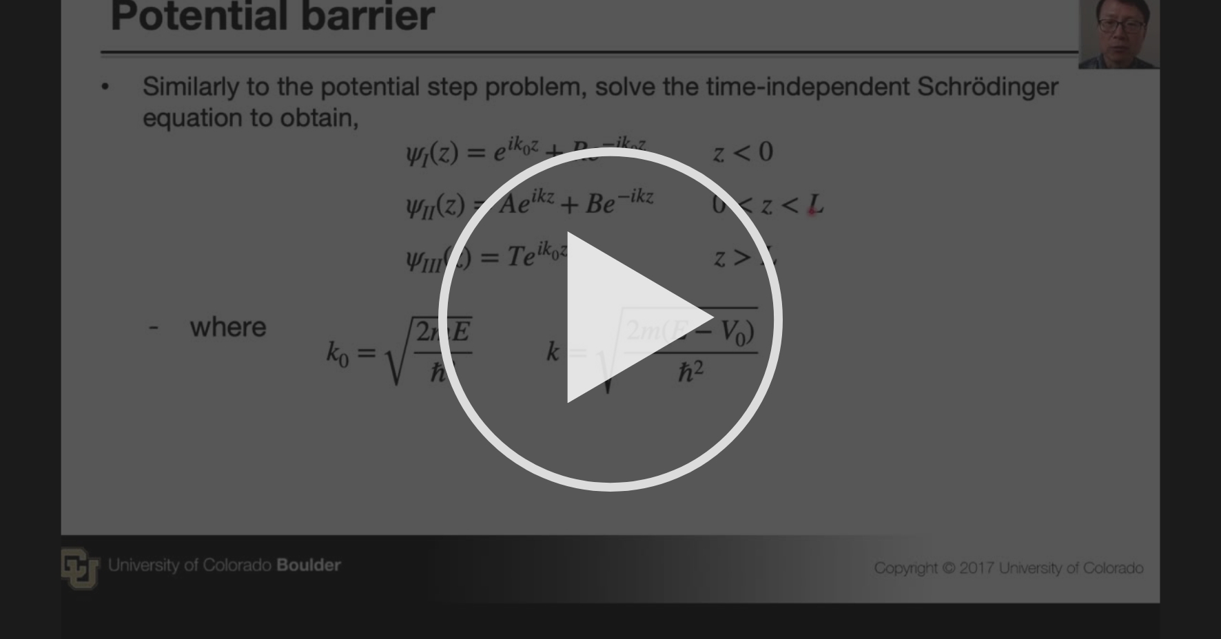 Potential Barrier - One-dimensional Potential Problems | Coursera