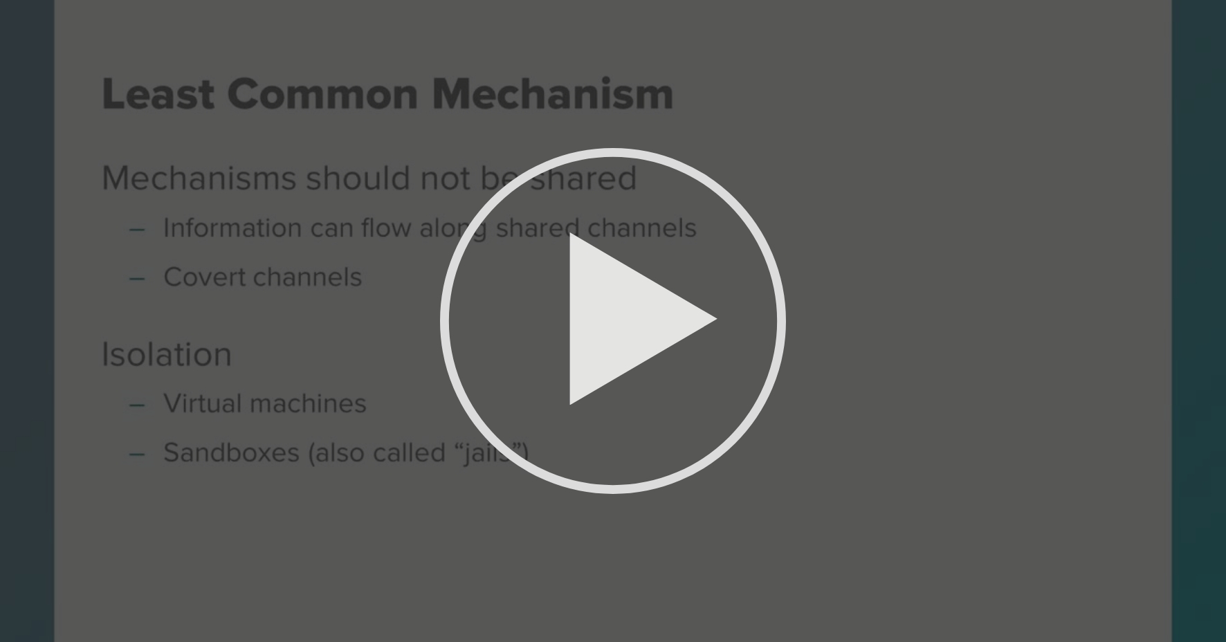 Principle of Least Common Mechanism - Secure Programming Design Principles  | Coursera