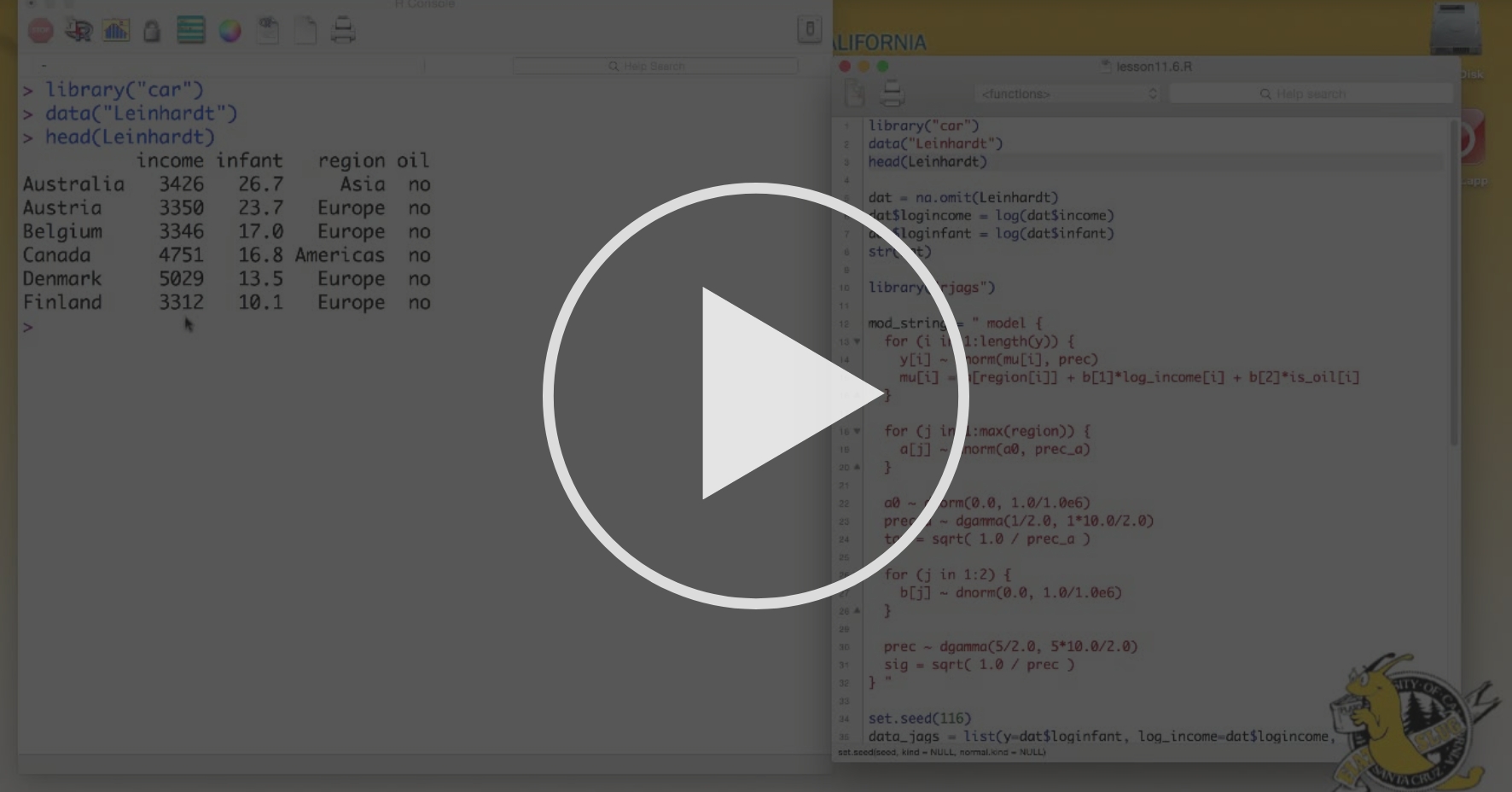 Linear regression example in JAGS Count data and hierarchical