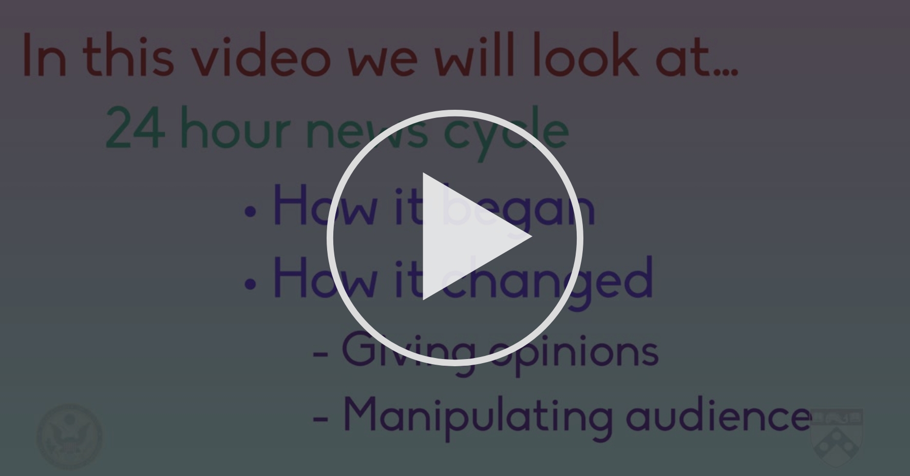 The 24hour News Cycle Unit 4 Broadcasting the News Coursera