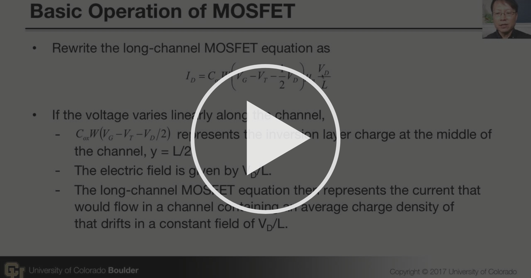 Advanced Operation of MOSFET 1 MOS Field Effect Transistor (MOSFET