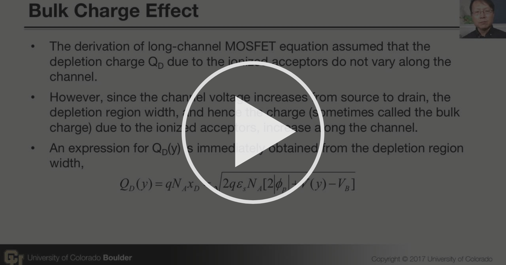 Advanced Operation of MOSFET 2 MOS Field Effect Transistor (MOSFET