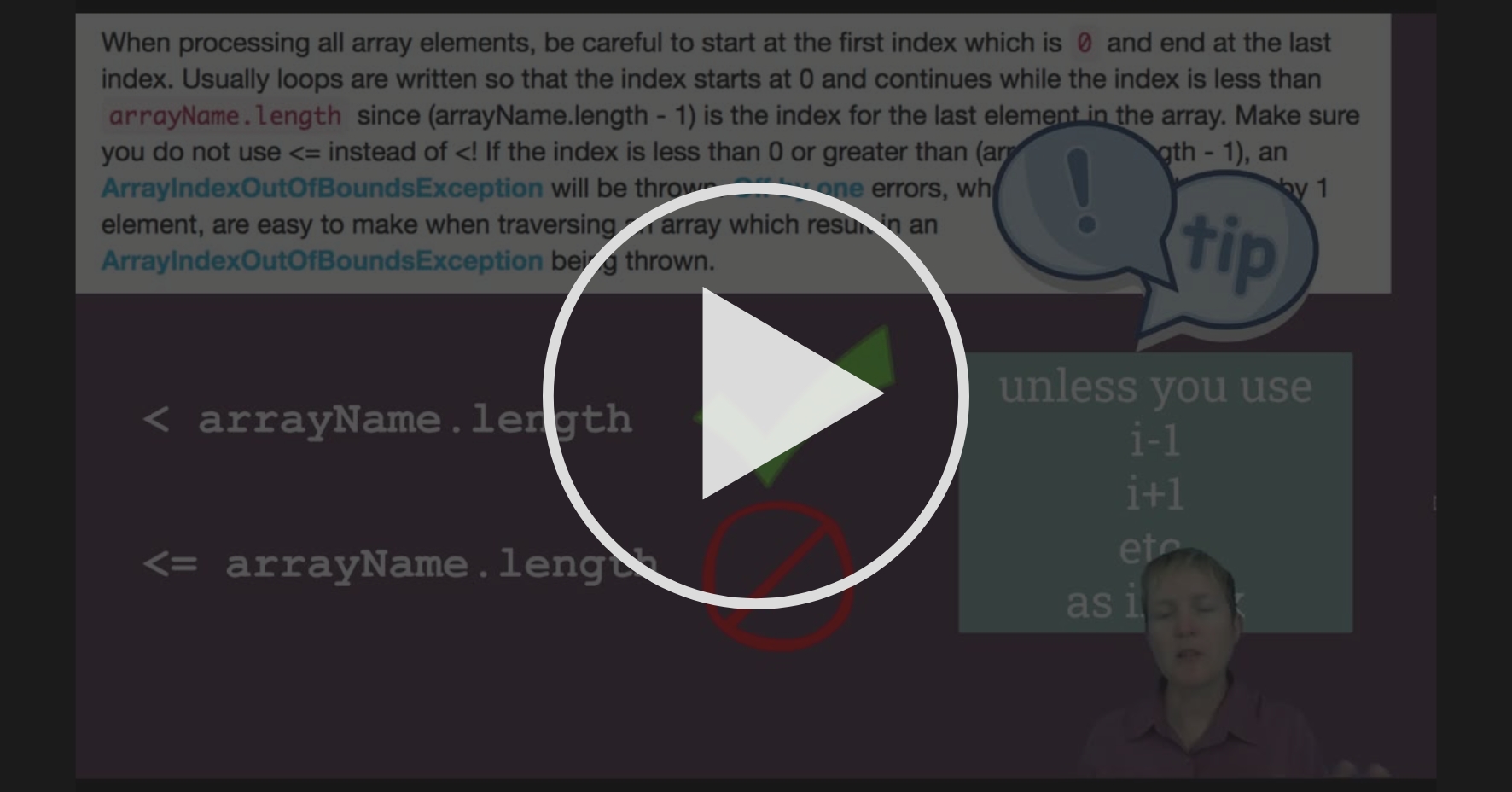 Traversing Arrays: Part 6 - Arrays (Unit 6): Learn as a Student | Coursera
