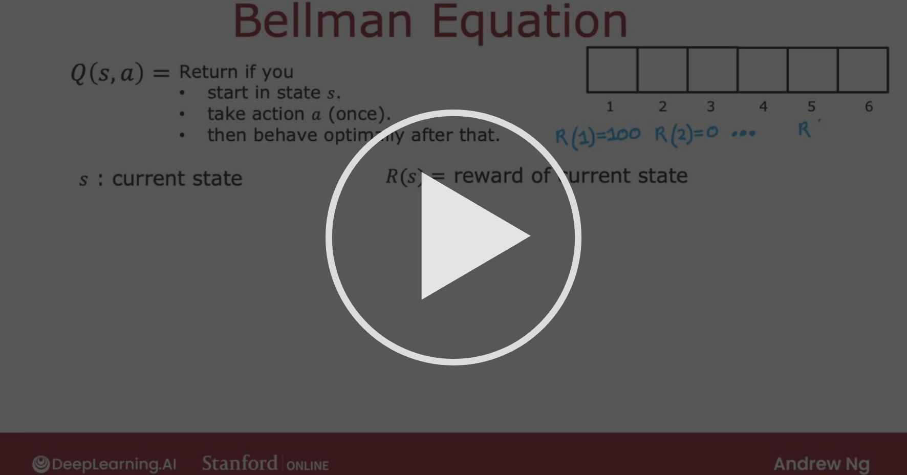 Bellman Equation Reinforcement learning Coursera