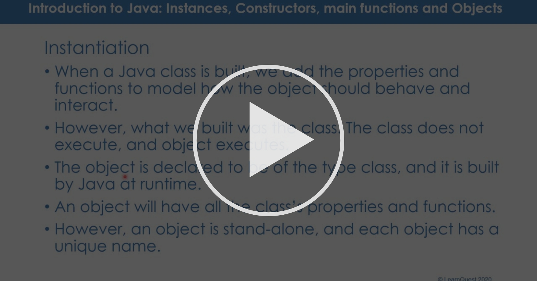 Instances Constructors Main Functions And Objects Module 4 Instantiation The Constructor The Main Function And Objects Coursera