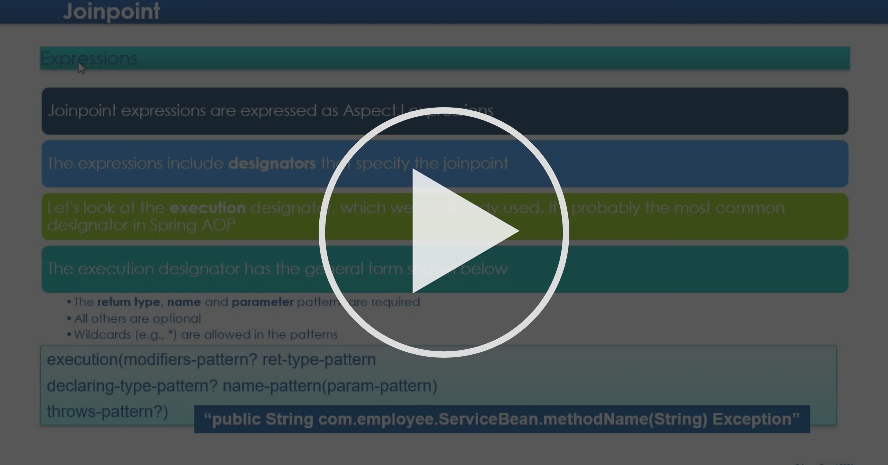 Joinpoint and @Around Advice - Spring AOP and Transactions | Coursera