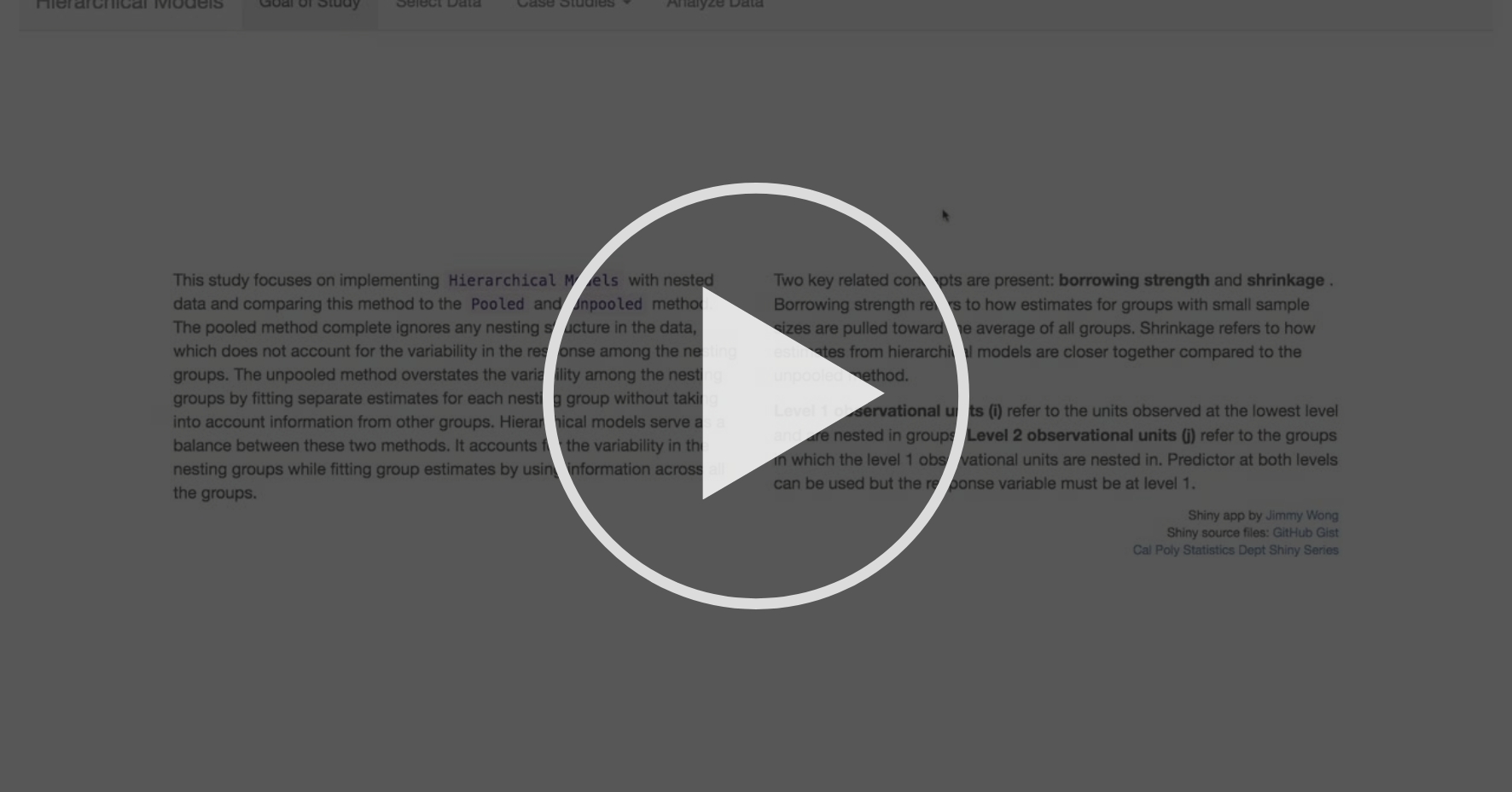 Practice with Multilevel Modeling: The Cal Poly App - WEEK 3 - FITTING  MODELS TO DEPENDENT DATA | Coursera