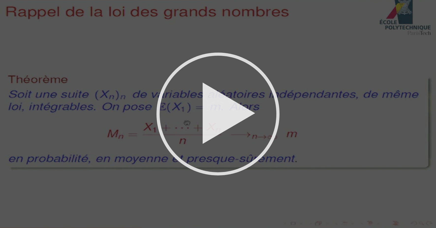 Séance 5 : APPLICATIONS DE LA LOI DES GRANDS NOMBRES - CONVERGENCES ET