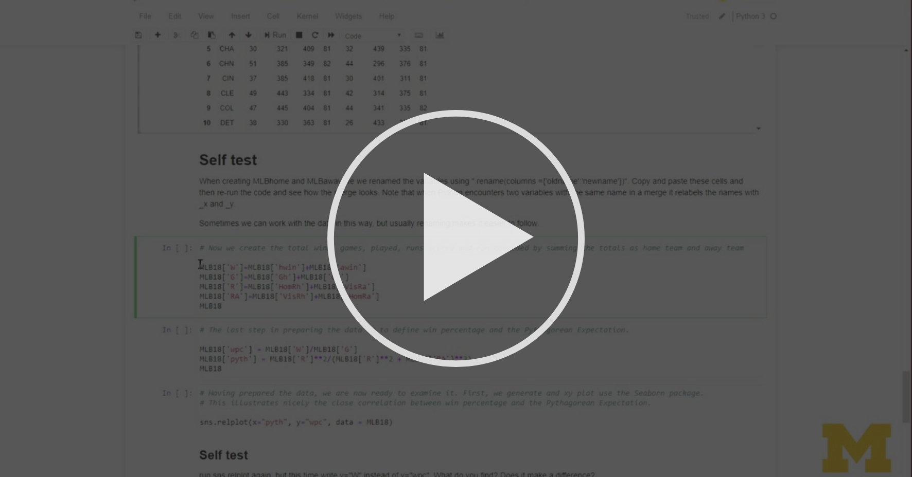 Pythagorean Expectation & Baseball Part 2 Introduction to Sports