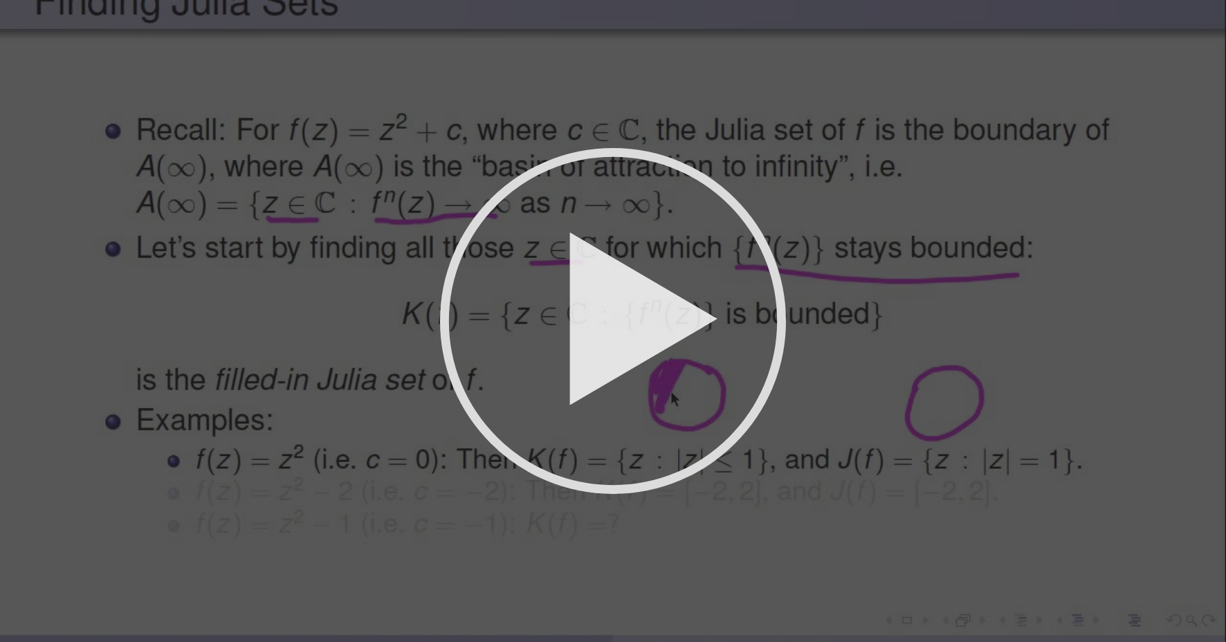 How to Find Julia Sets Complex Functions and Iteration Coursera