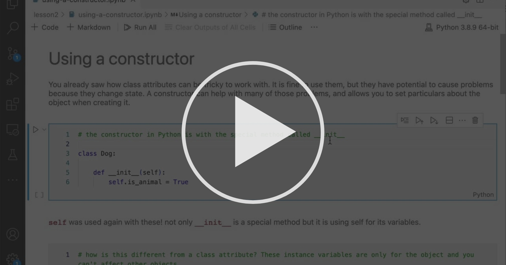 Using a Constructor - Python Functions and Classes | Coursera