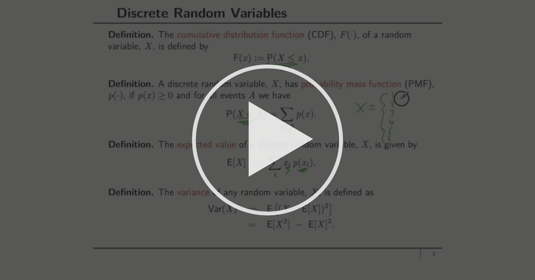 Review Of Basic Probability Background Material Coursera