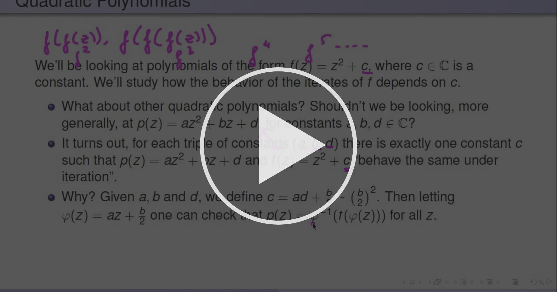 Iteration of Quadratic Polynomials, Julia Sets Complex Functions and