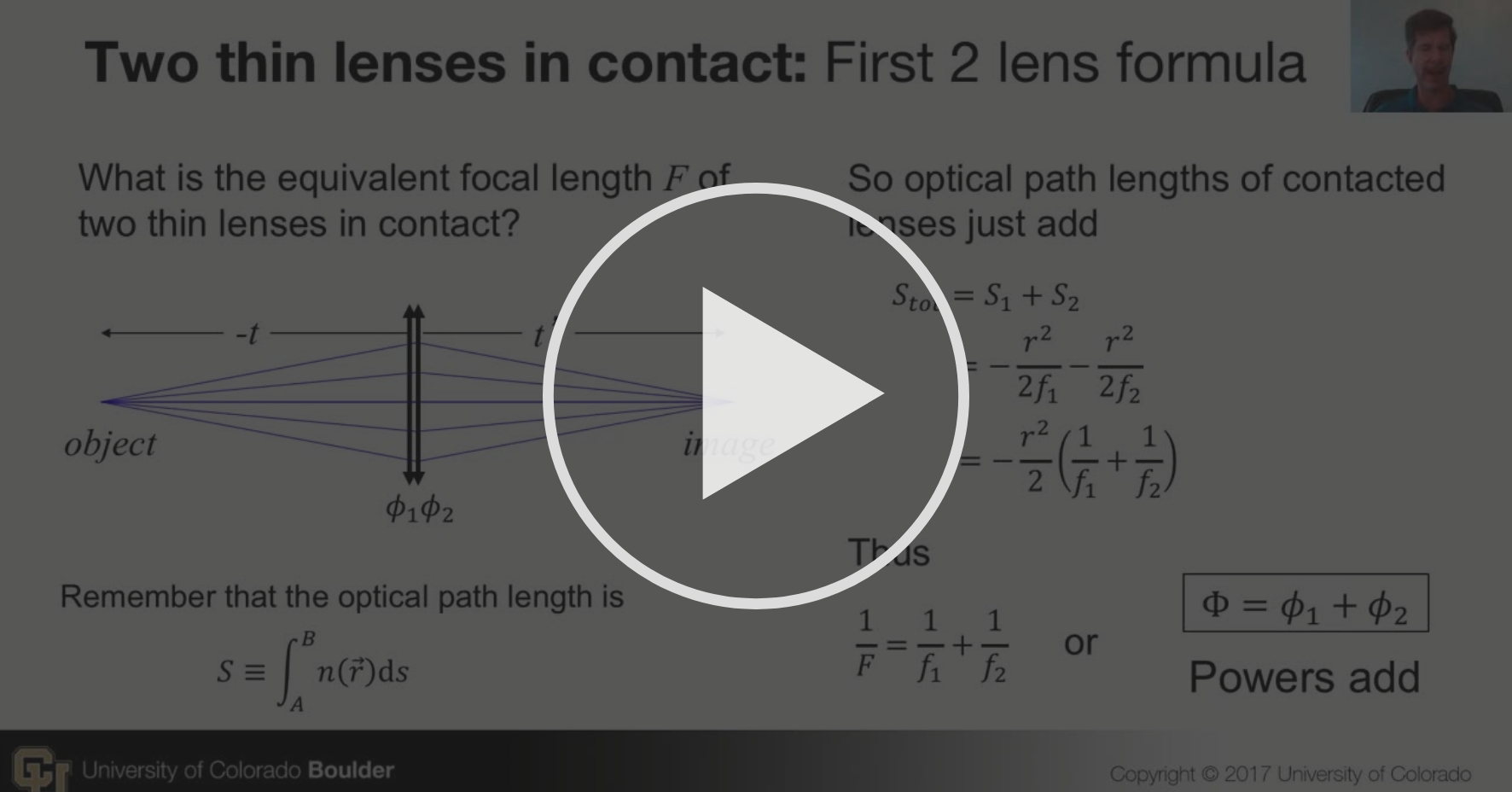 Lens Maker's Equation Thick Optics and Mirrors Coursera