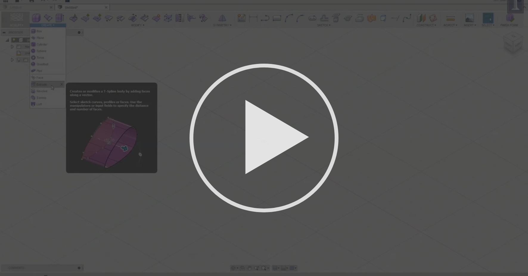Using the Sculpt Tool 1 - Module 4: Fusion 360 Advanced | Coursera