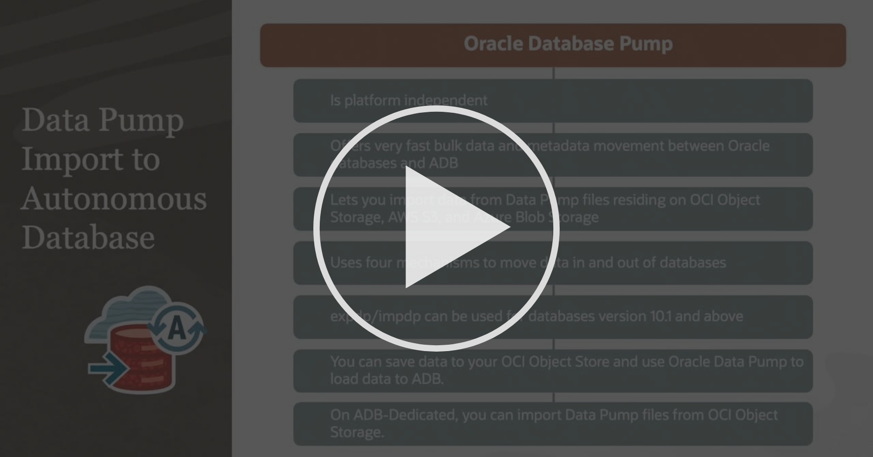 Migrating to Autonomous Database - Developing Applications in Autonomous  Database and migrating data to Autonomous Database | Coursera