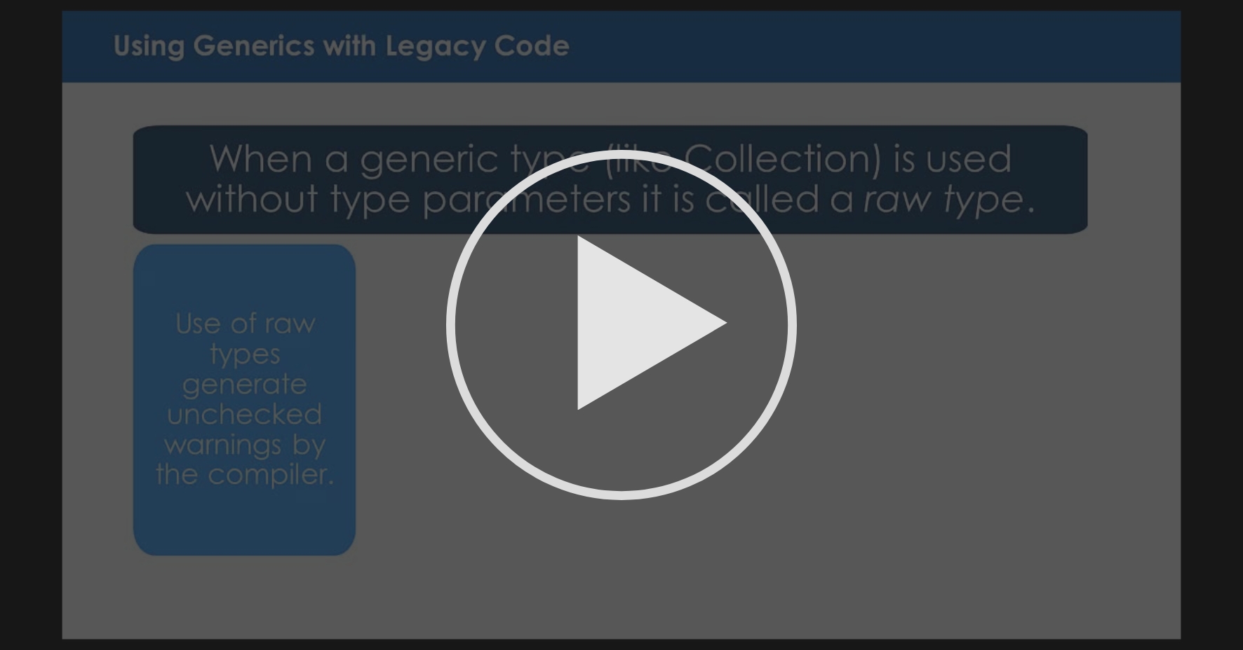 Type Erasure Java Generics Coursera