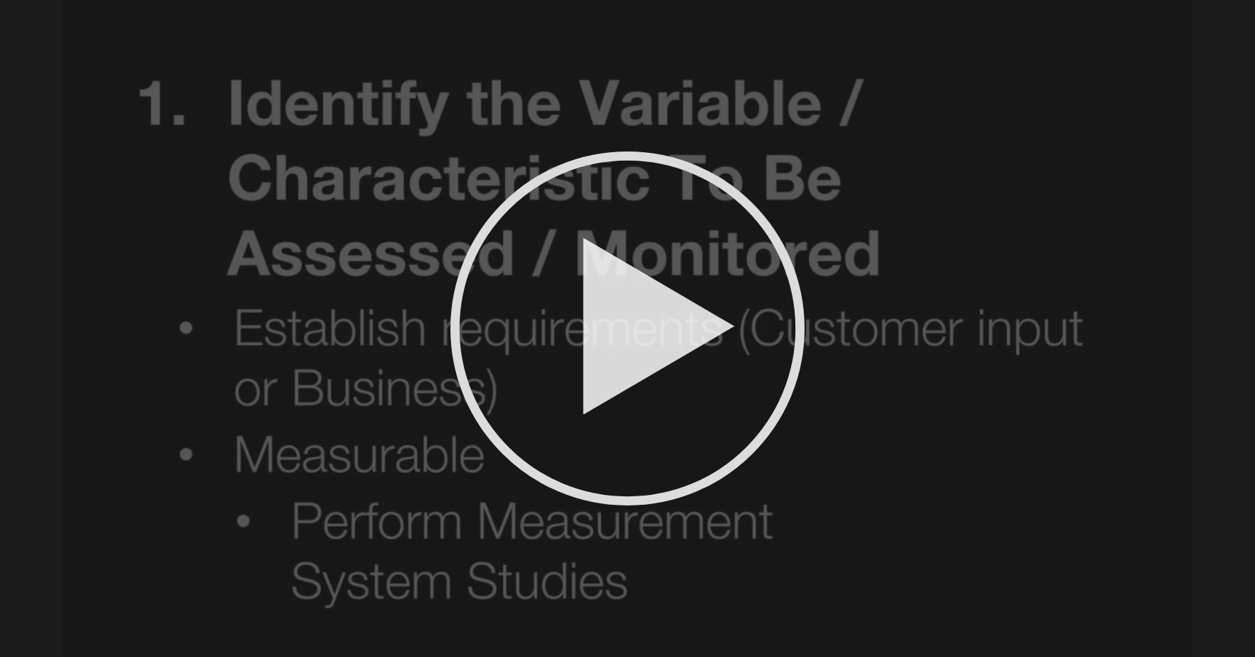 Creating a Control Chart - Steps 1 and 2 - Understanding Process