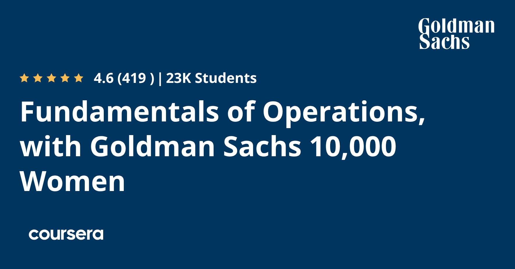 Fundamentals of Operations, with Goldman Sachs 10,000 Women