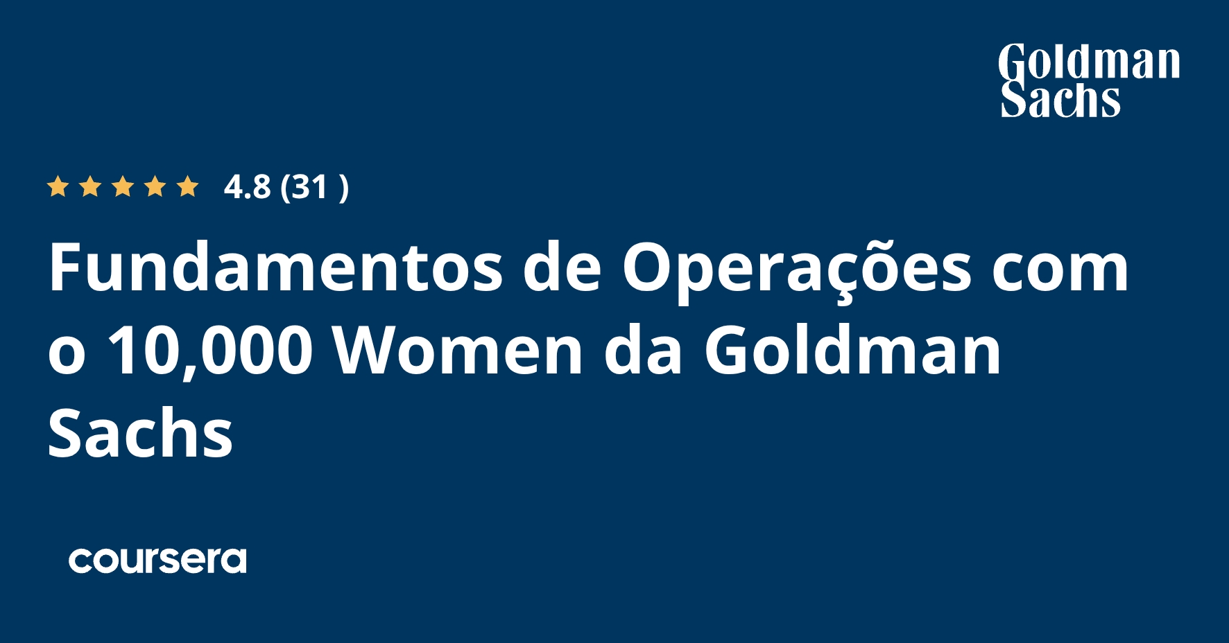 Fundamentos de Operações com o 10,000 Women da Goldman Sachs