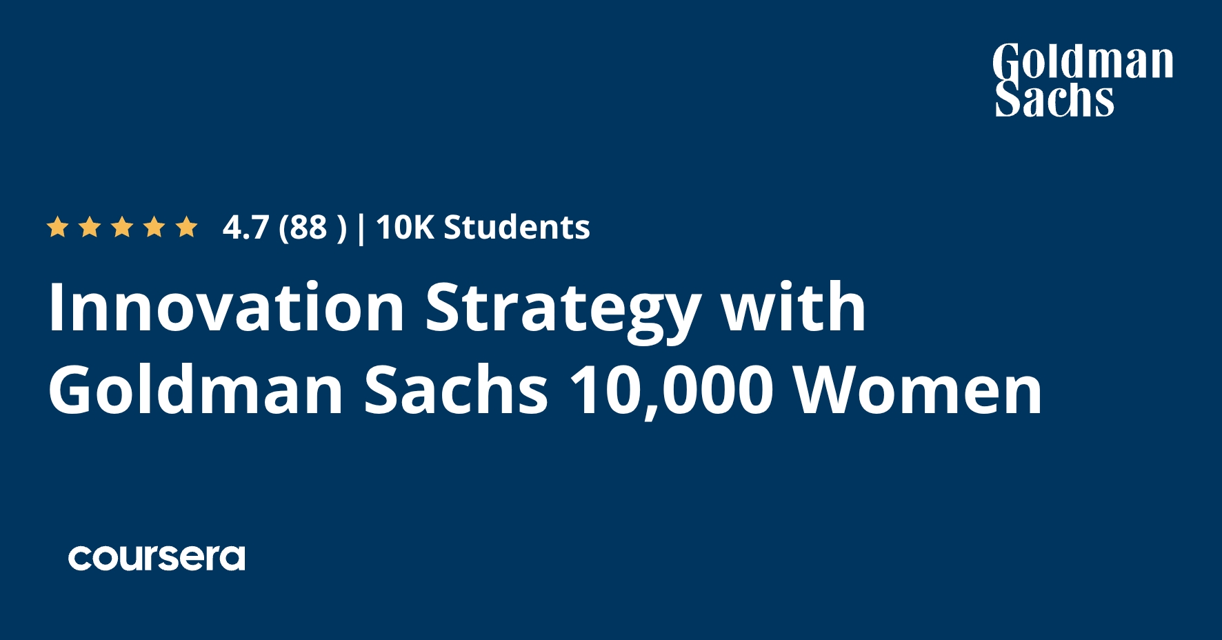 Innovation Strategy with Goldman Sachs 10,000 Women