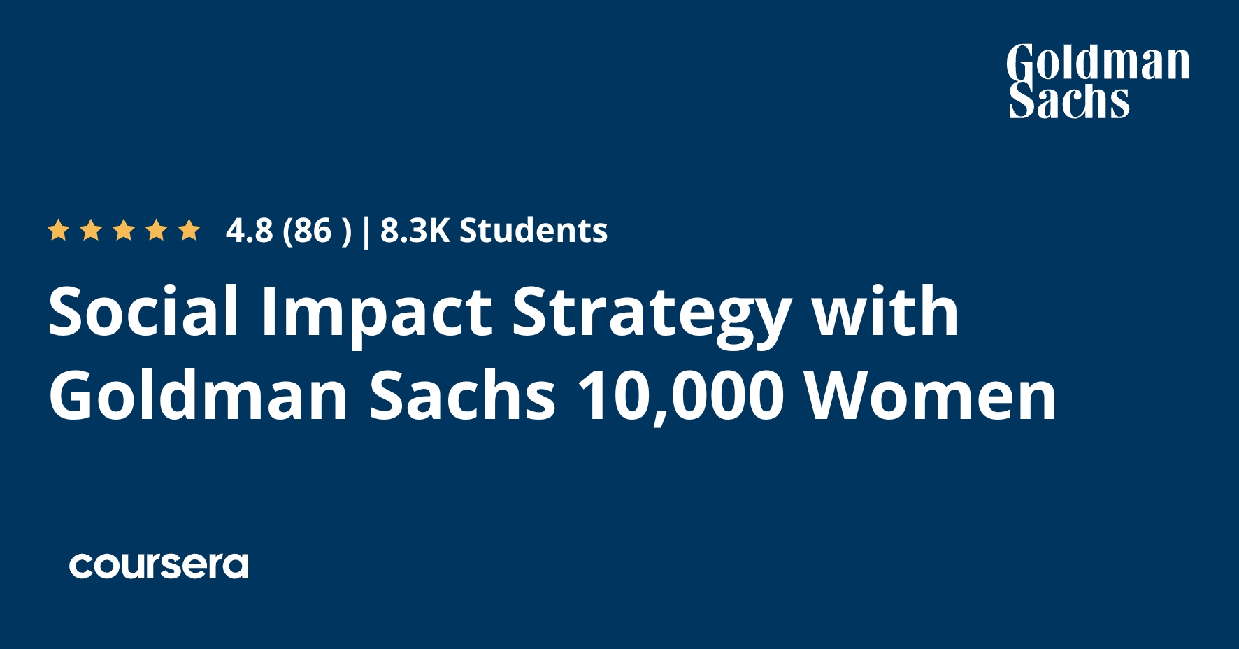Social Impact Strategy with Goldman Sachs 10,000 Women