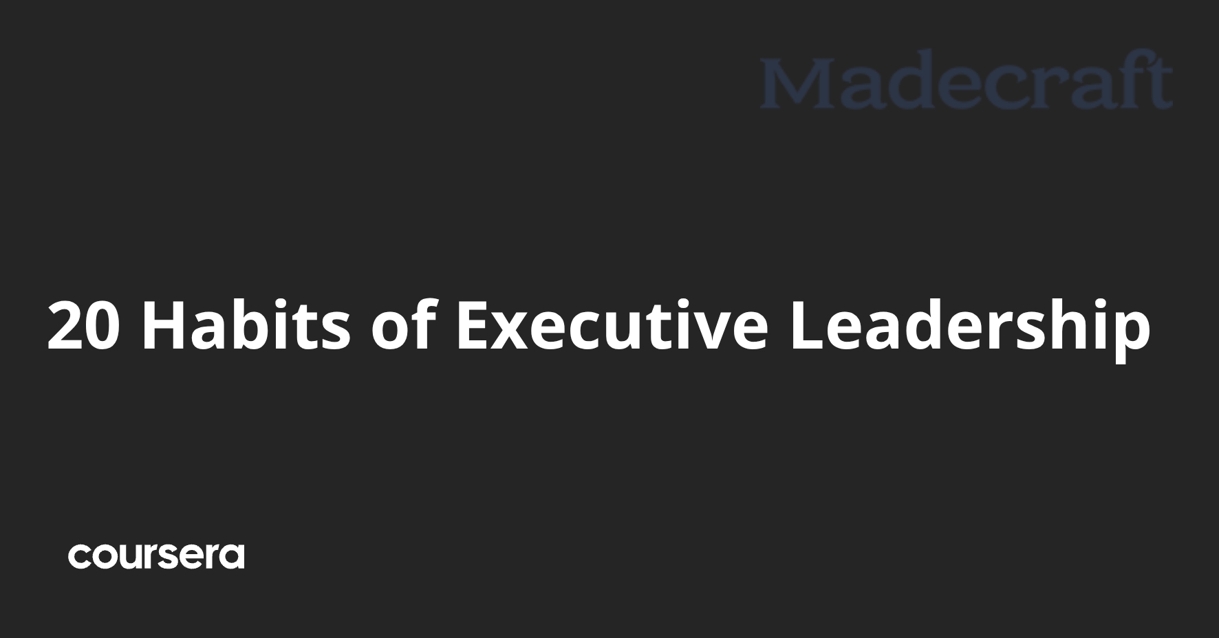 20 Habits of Executive Leadership