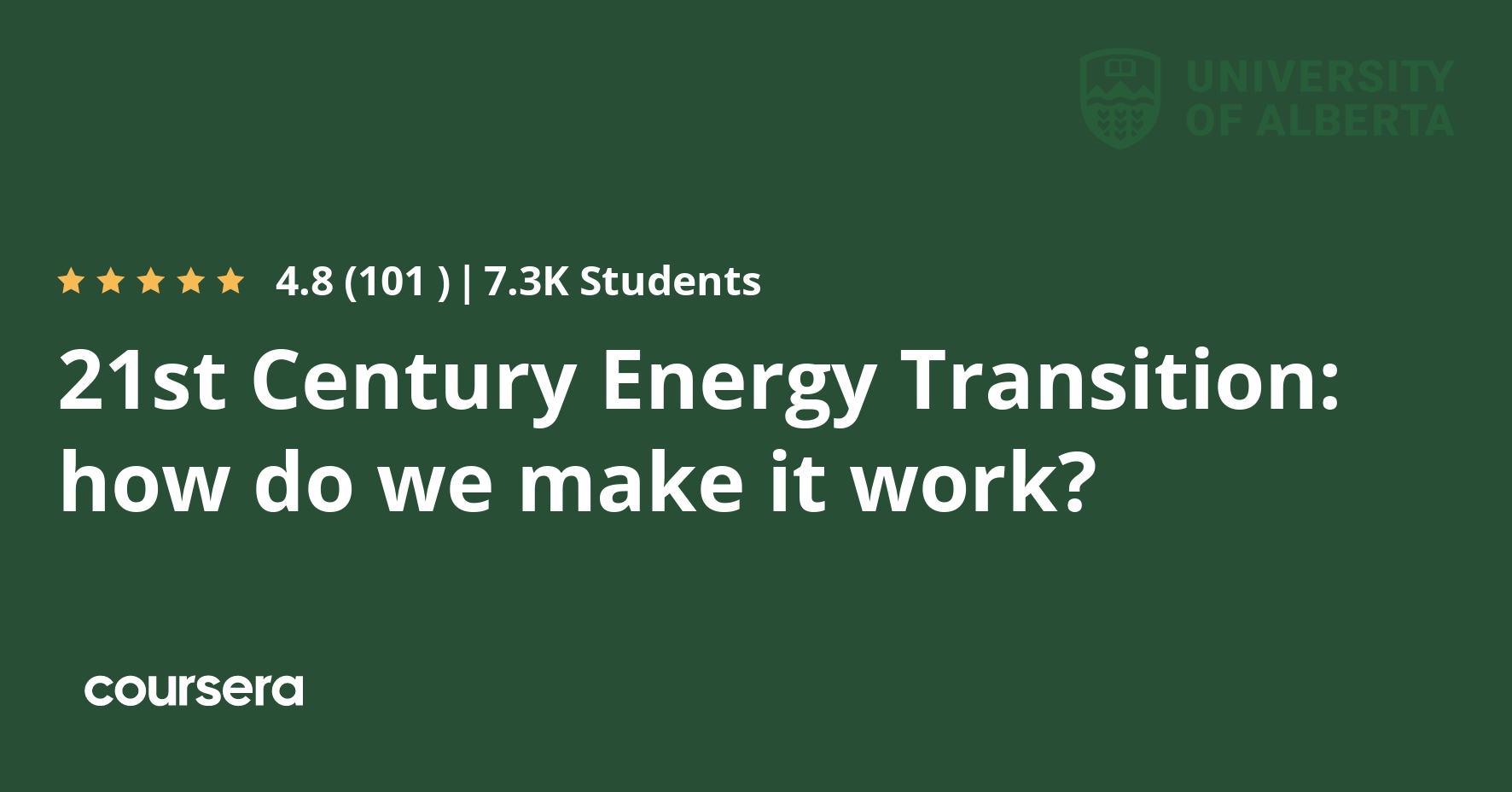 21st Century Energy Transition how do we make it work? Coursera