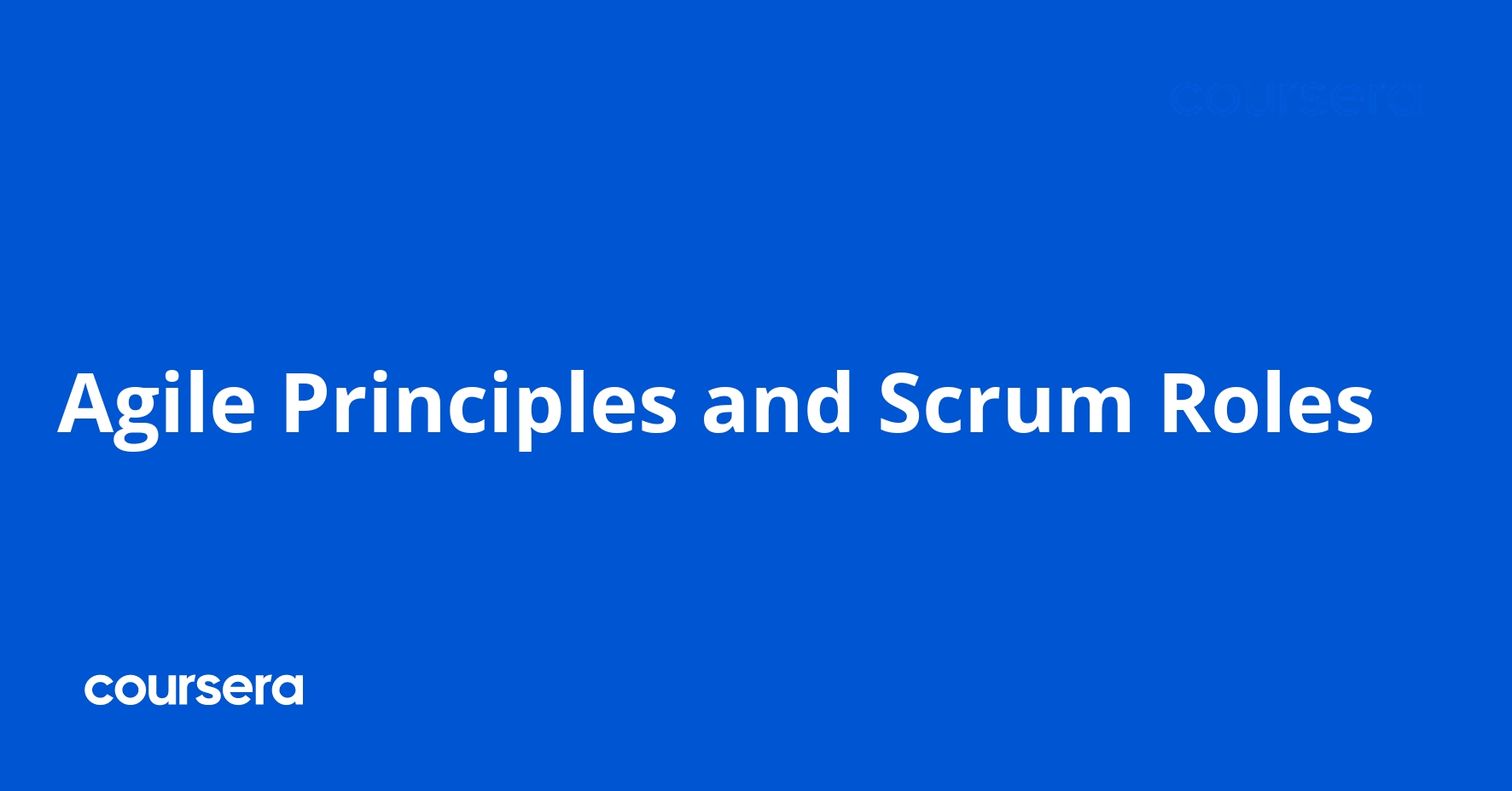 Agile Principles and Scrum Roles