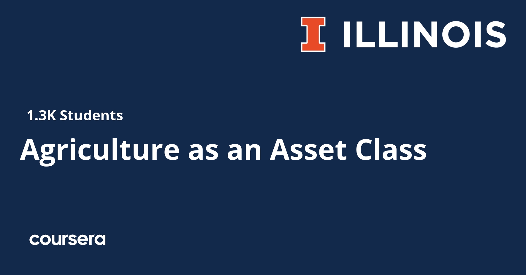 Agriculture as an Asset Class | Coursera