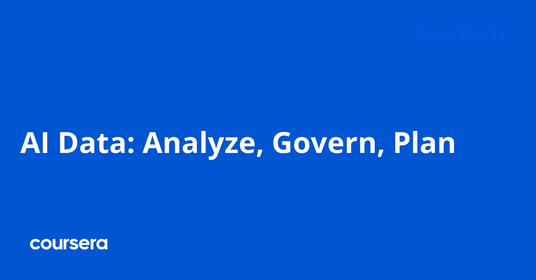 AI Data: Analyze, Govern, Plan