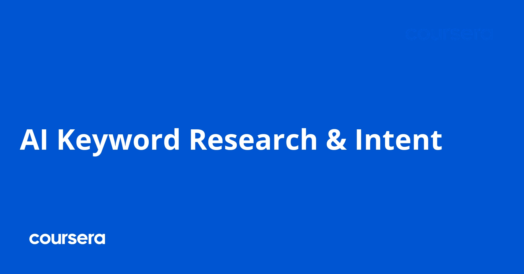 AI Keyword Research and Search Intent