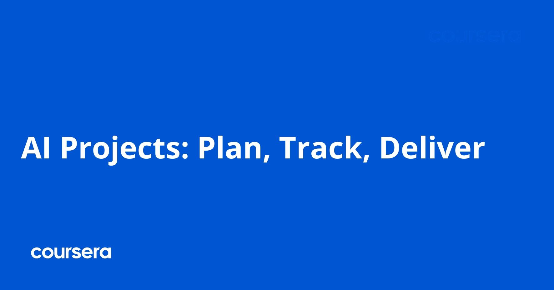 AI Projects: Plan, Track, Deliver