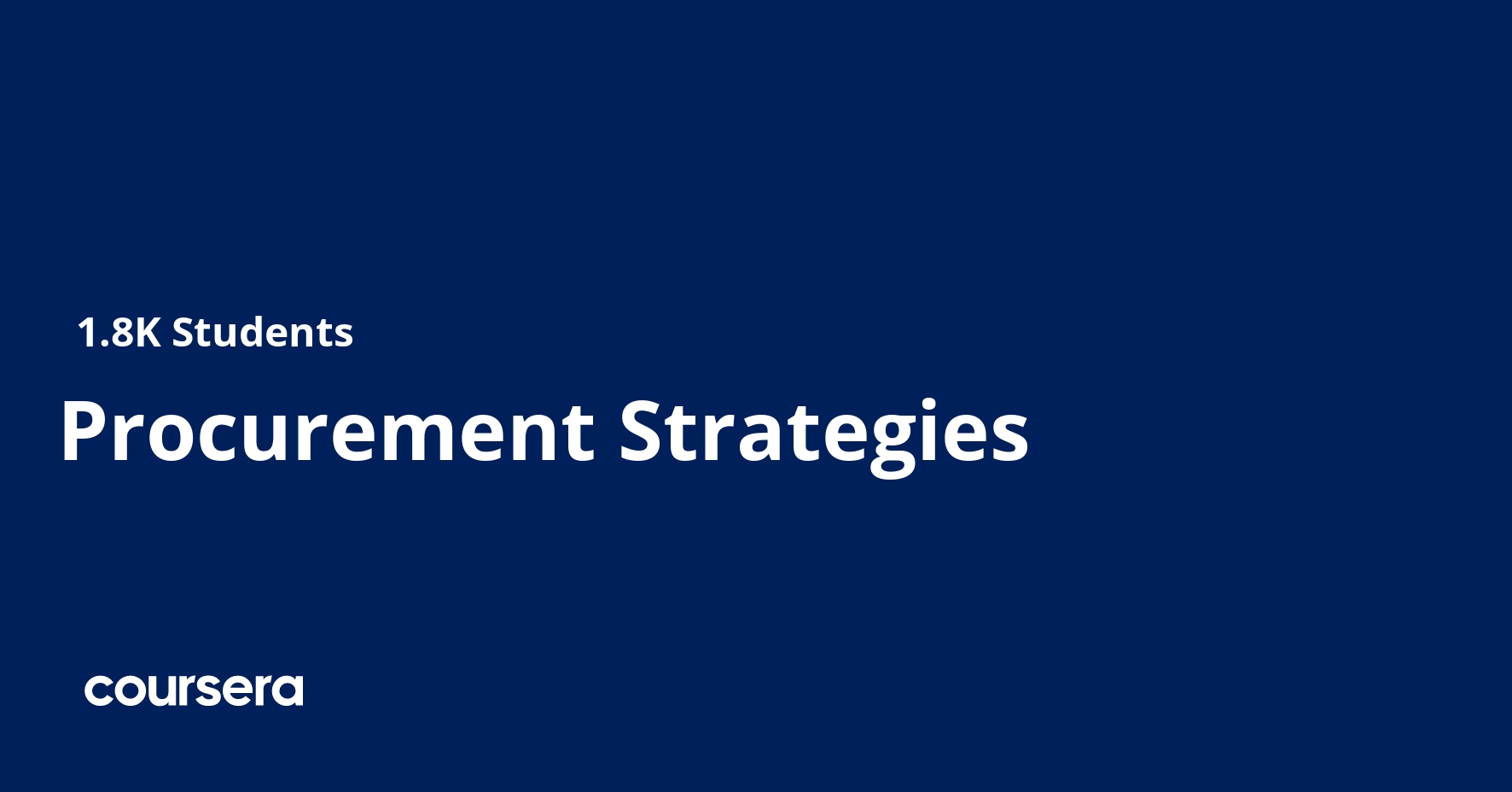 Procurement Strategies
