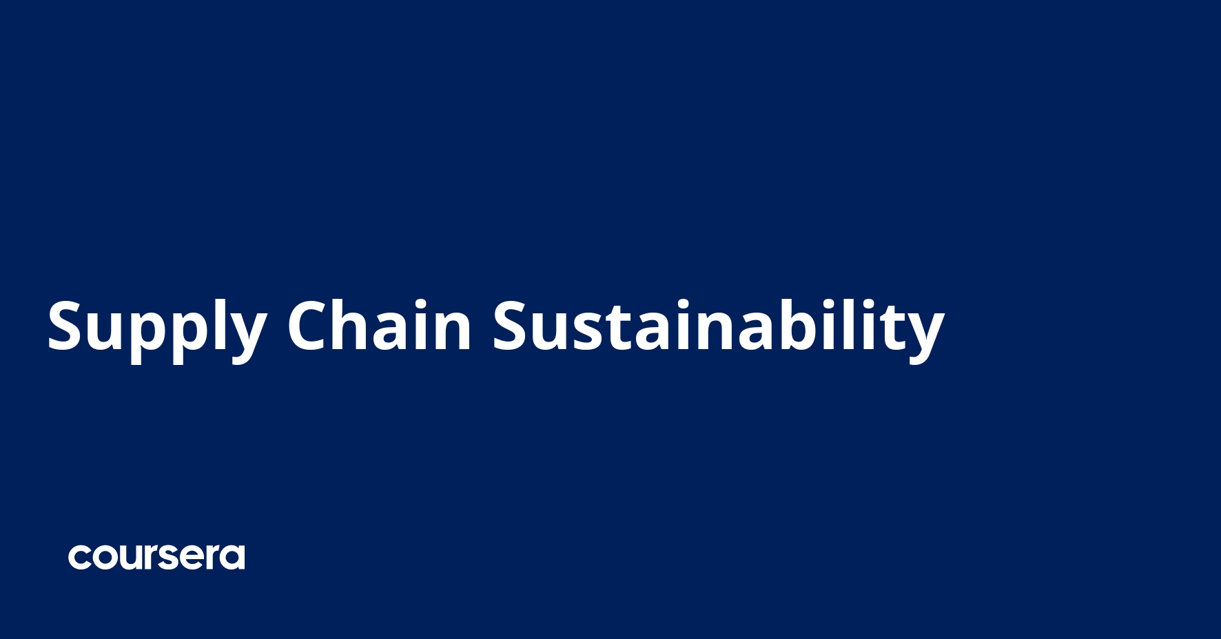 Supply Chain Sustainability