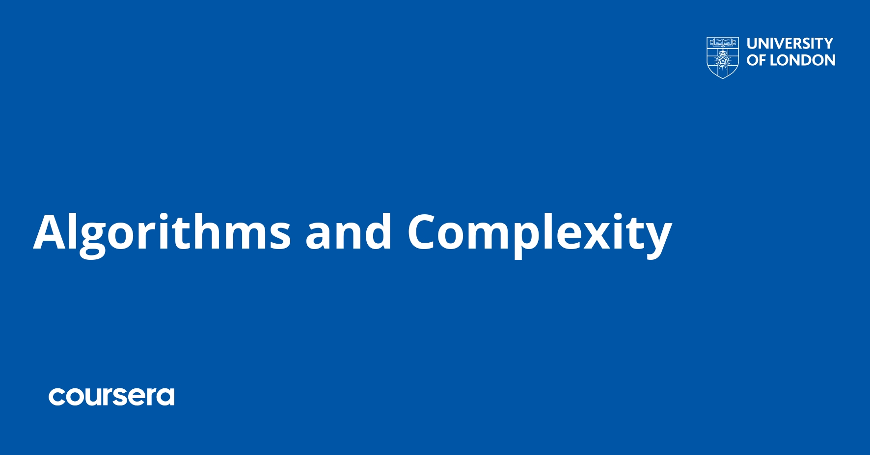 Algorithms and Complexity