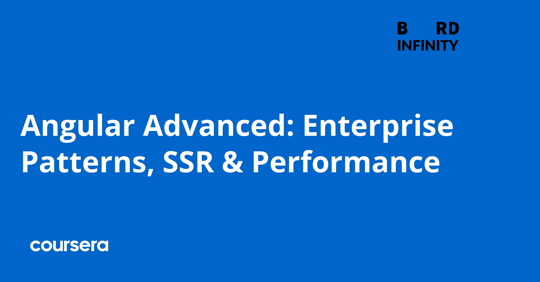 Angular Advanced: Enterprise Patterns, SSR & Performance