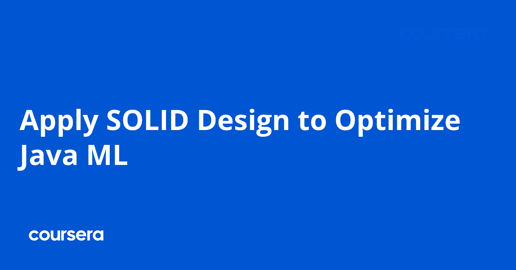 Apply SOLID Design to Optimize Java ML