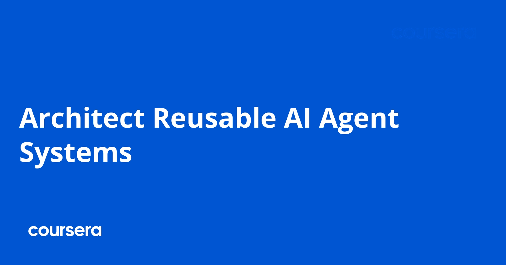 Architect Reusable AI Agent Systems