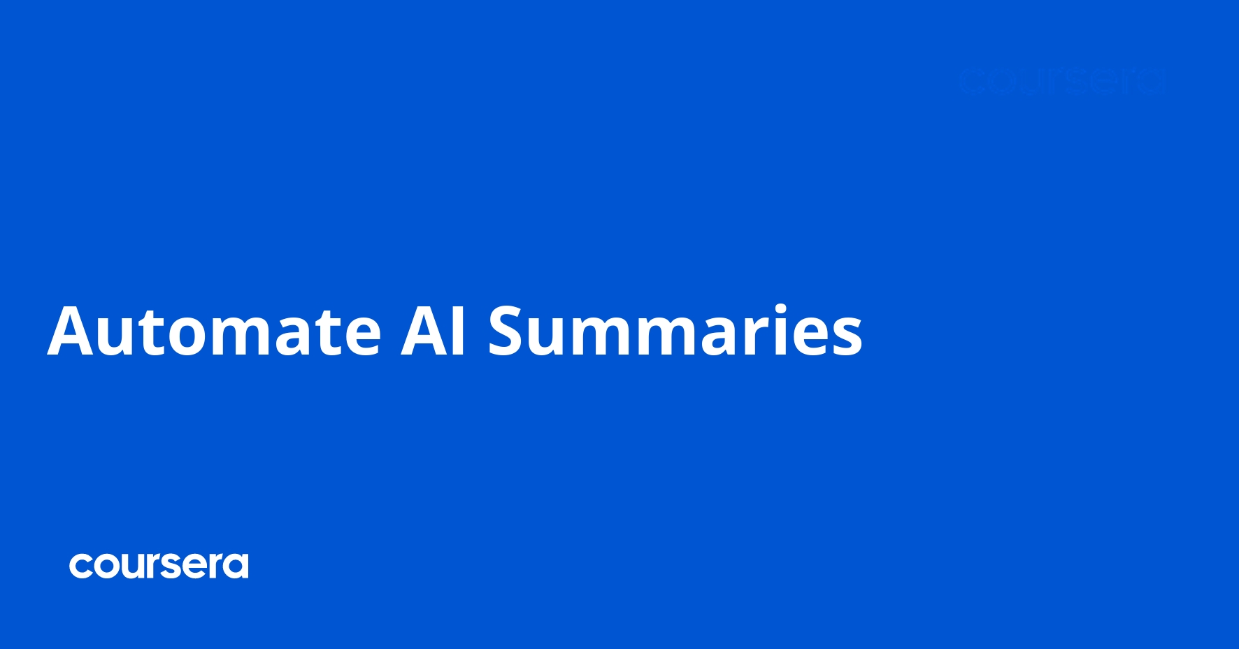 Automate AI Summaries