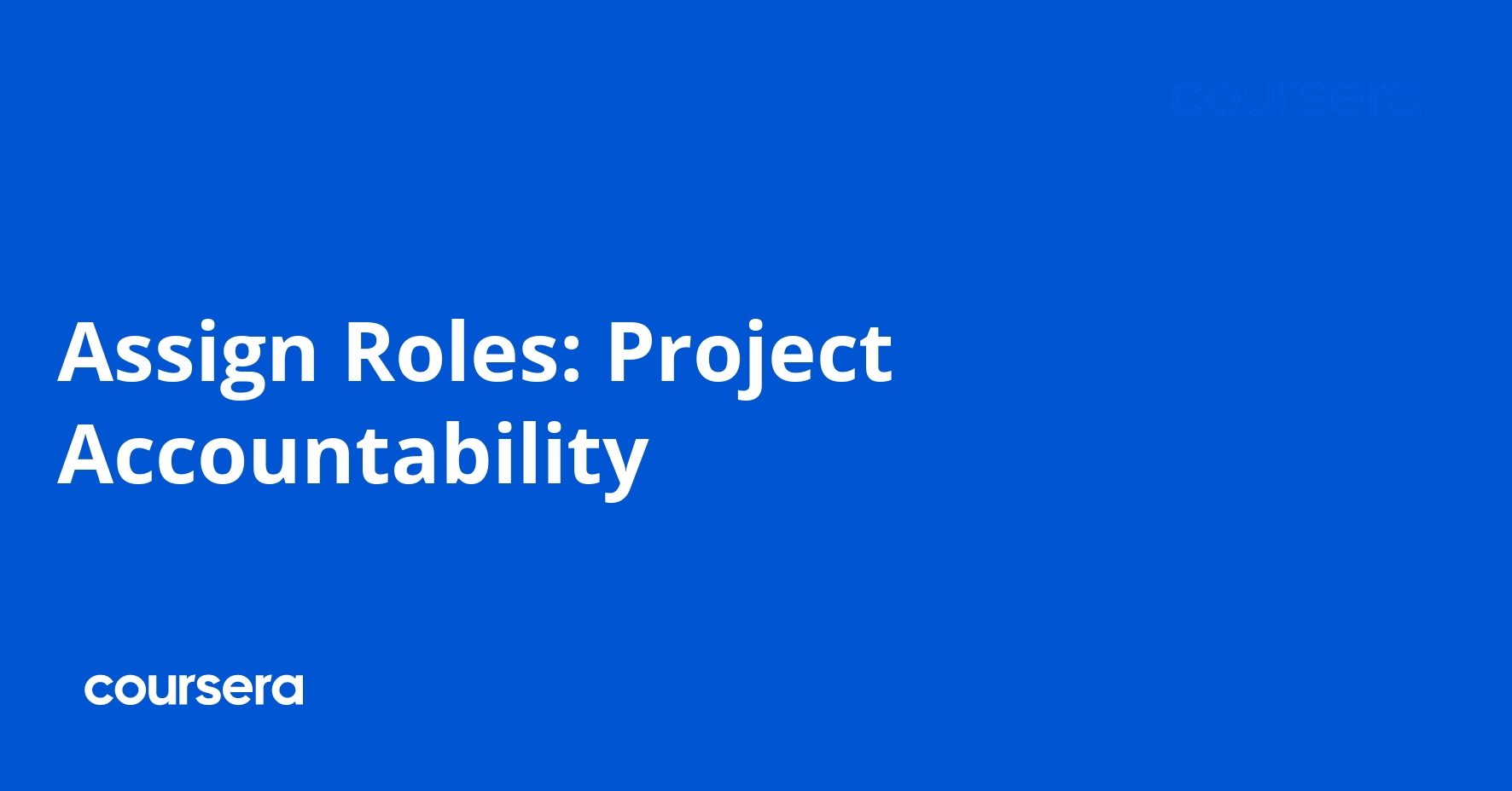 تحديد الأدوار: المساءلة في المشاريع