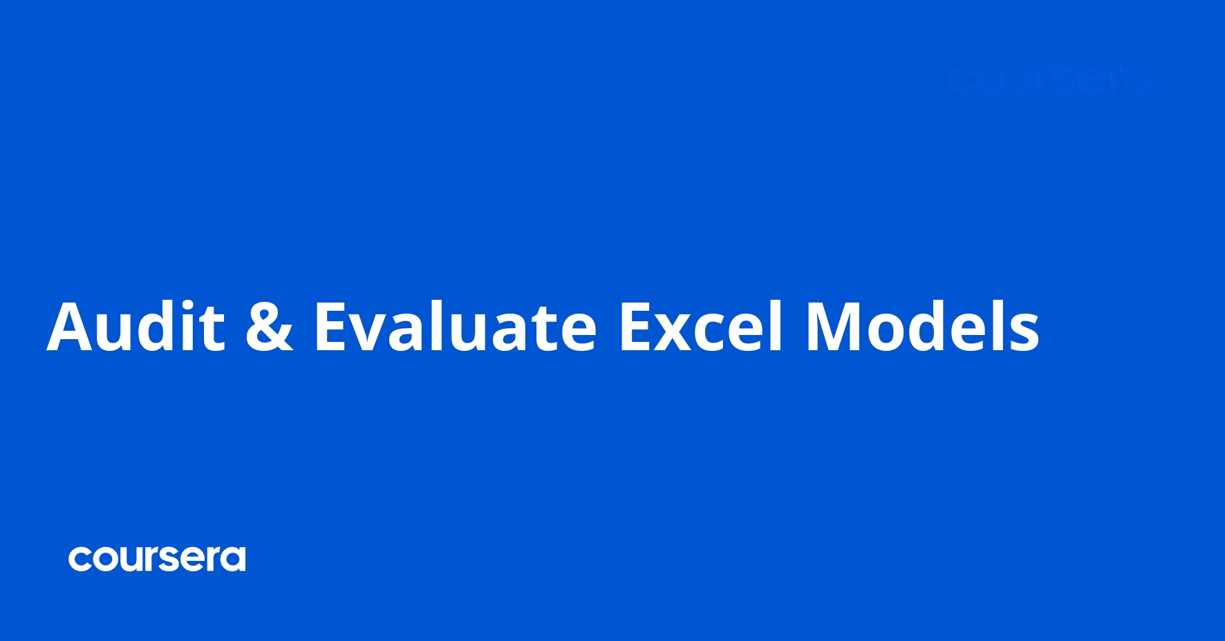 Audit & Evaluate Excel Models