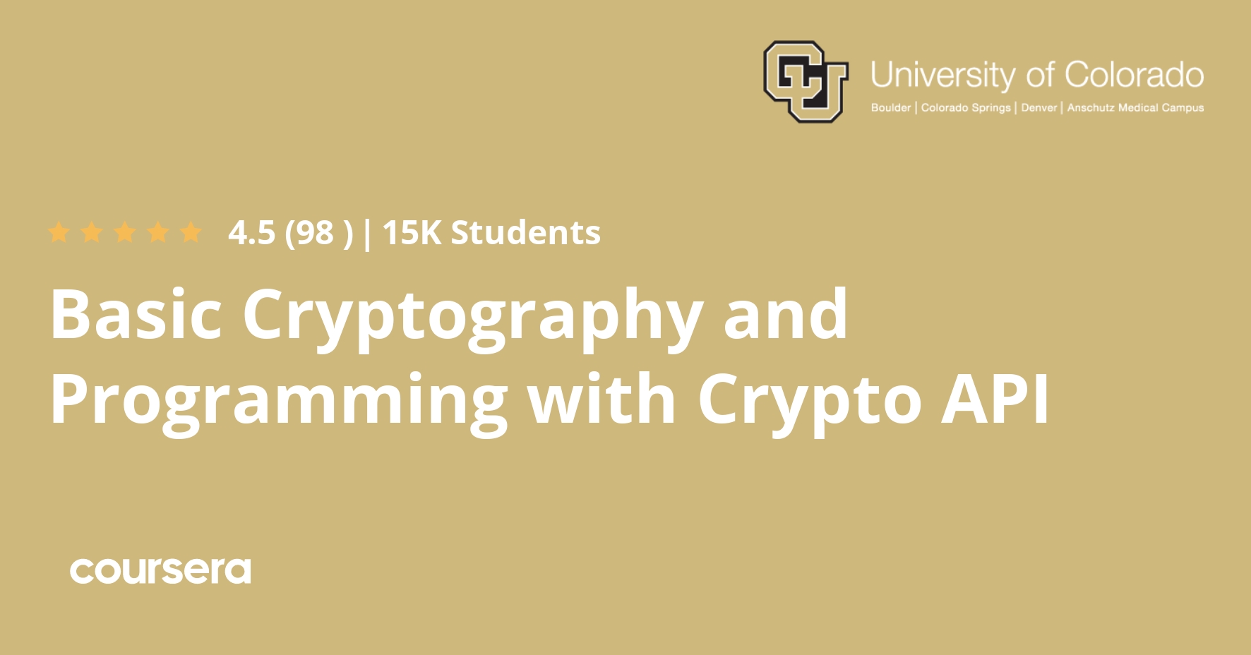Basic Cryptography and Programming with Crypto API | Coursera