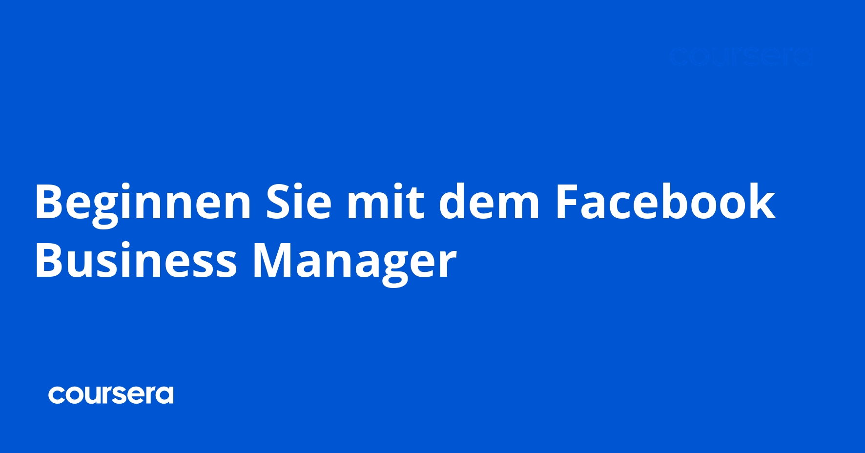 Start with Facebook Business Manager