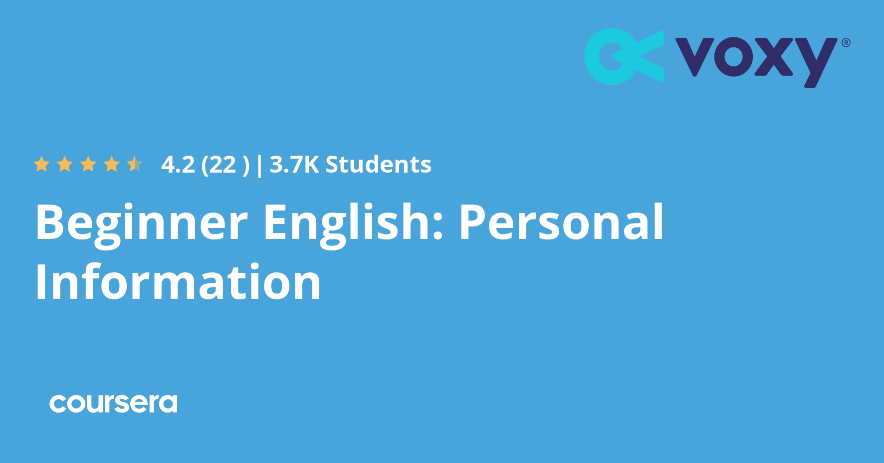 Beginner English: Personal Information | Coursera