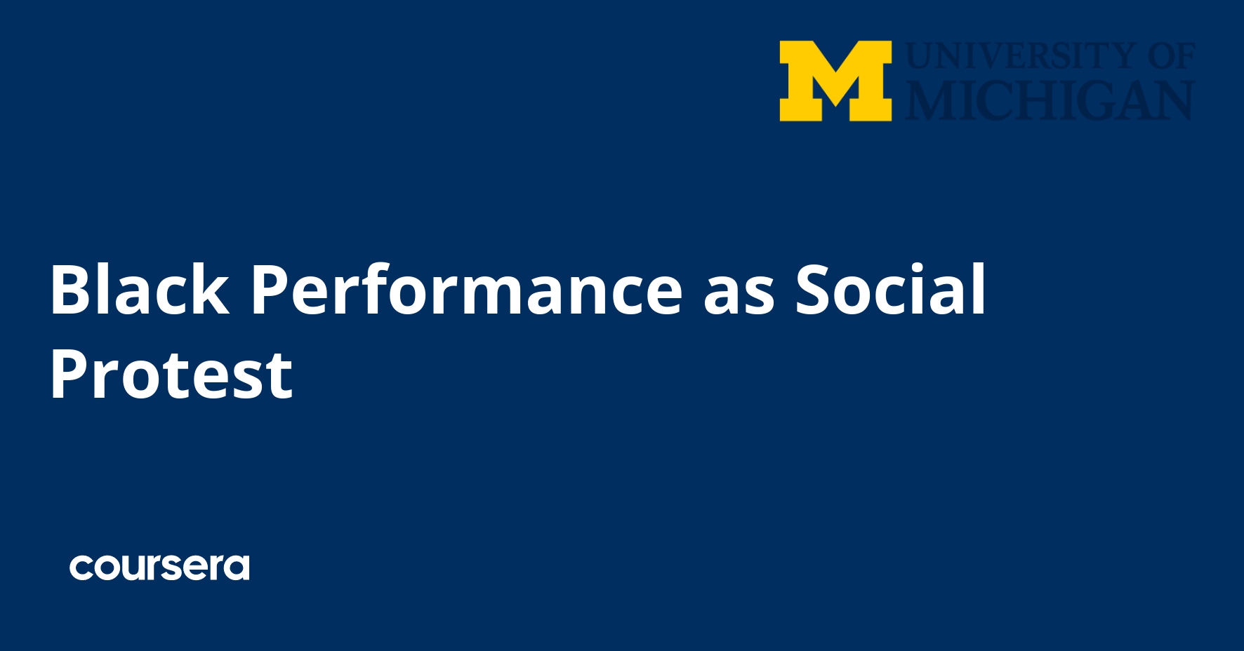 Black Performance as Social Protest