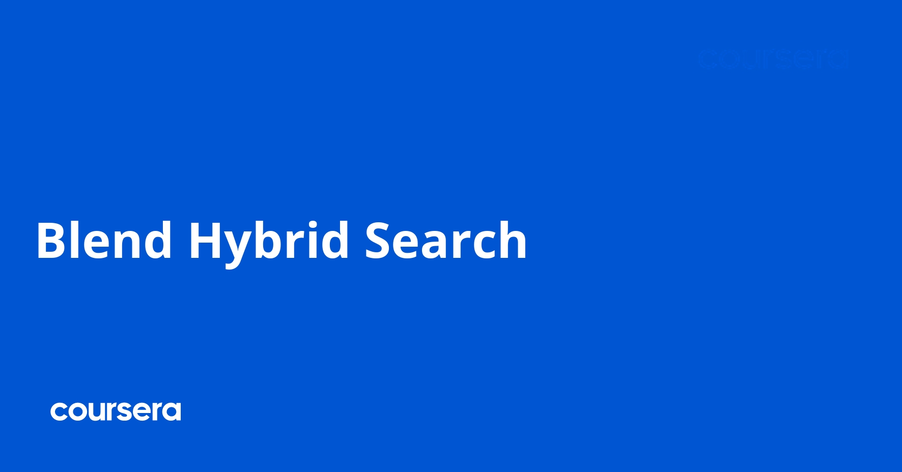 Blend Hybrid Search