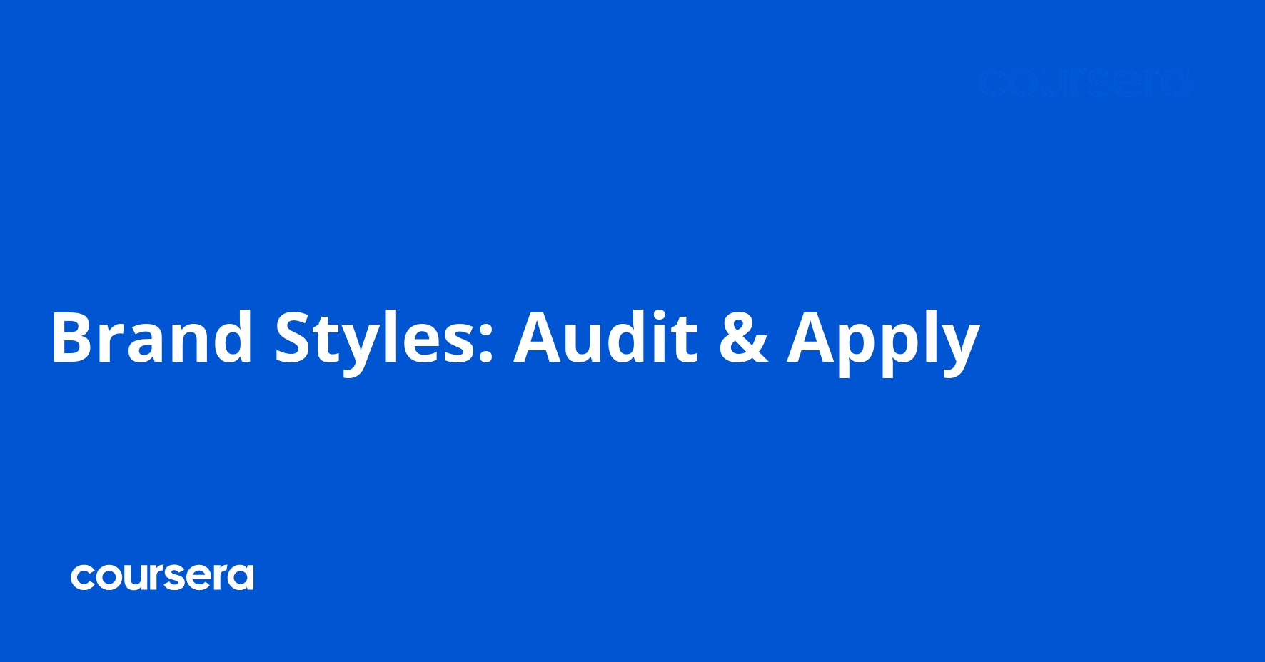 Brand Styles: Audit & Apply