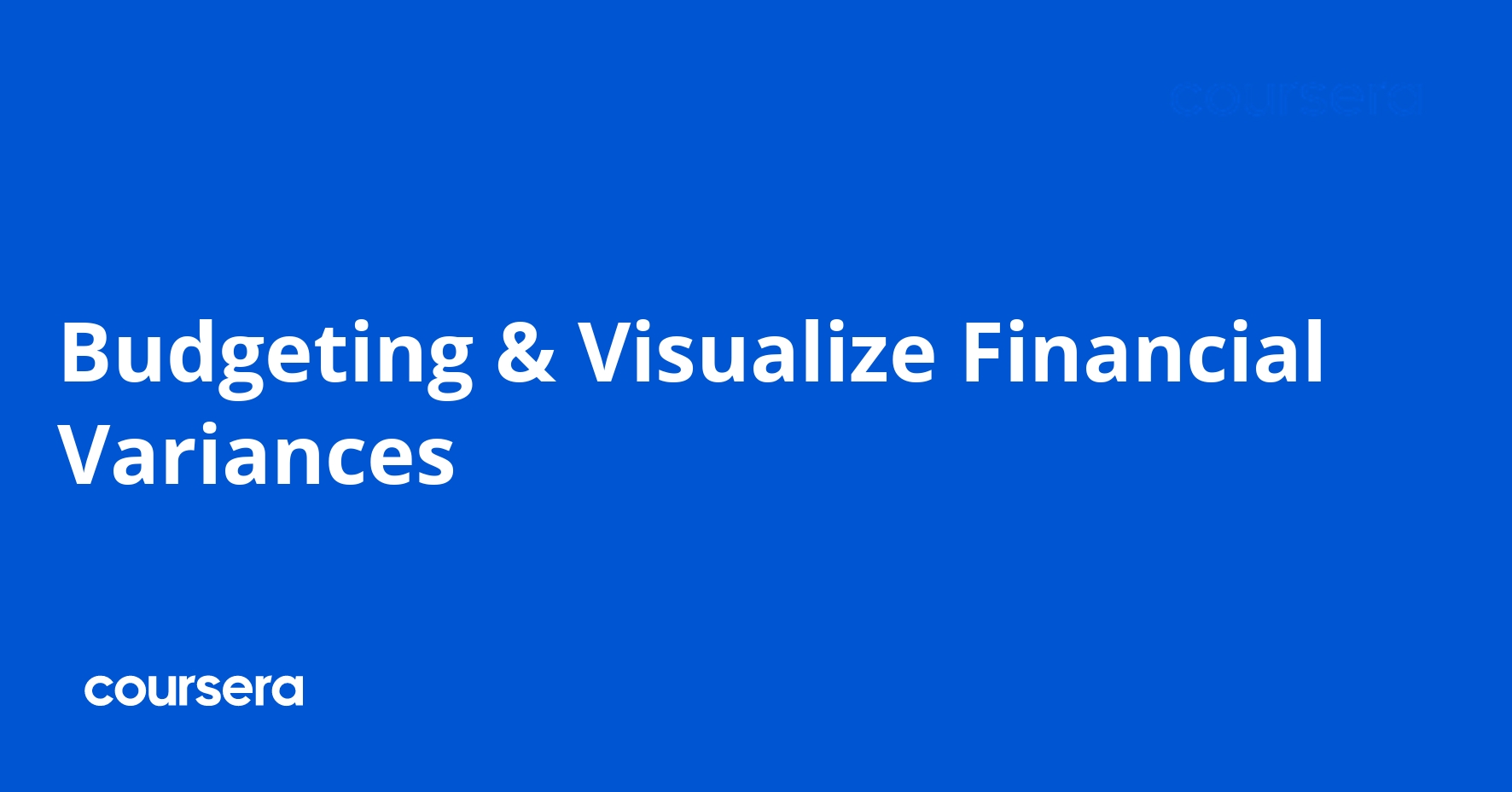 Budgeting & Visualize Financial Variances